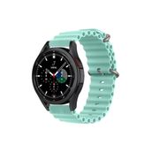 CoverZone Galaxy Watch 3 Uyumlu 41 mm Quintessential Kabartmalı Metal Tokalı Turkuaz Kordon