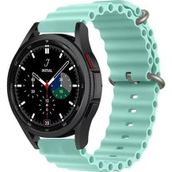 CoverZone Galaxy Watch Uyumlu 42 mm Uyumlu Quintessential Kabartmalı Metal Tokalı Turkuaz Kordon