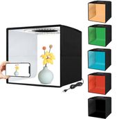 Coverzone Mini Resim ve Fotoğraf Stüdyosu Işık Kutusu 40cm x 40cm Fotoğraf Çekim Çadırı Taşınabilir Katlanabilir +6 Çeşit Küçük Ürünler İçin Çift Taraflı Renkli Arka Planlar