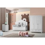 Cozibo Aymini Boss Bebek Odası Takımı Beyaz MDF ve Suntalam Malzemeden Modern Tasarımlı Geniş Depolama Alanı