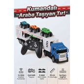 Craftivio Oyuncak Uzaktan Kumandalı Araba Taşıyan Tır 35 cm - 6 Adet Mini Arabalı Set 1:32 Ölçek - Mavi