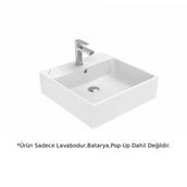 Creavit NX256 Next Beyaz 50 cm Kare Tezgah Üstü Lavabo