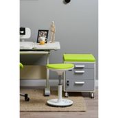 Creo Mobili Çekmeceli Kilitli Tekerlekli Vega Keson, Oturulabilir Ofis Ve Ev Komodini, Ekru/Yeşil