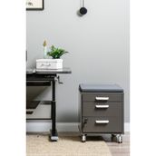 Creo Mobili Kurumsal Ofisler İçin Ergonomik Tekerlekli Keson - Taşıma kap. 100kg, Antrasit/Antrasit - Vega - Antrasit - Gri