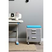 Creo Mobili Modern Ofis Depolama Ünitesi, Kilitli Çekmeceli Keson - Taşıma kap. 100kg, Ekru/Mavi - Vega