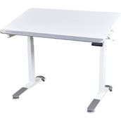 Creo Mobili Omni Simple Elektrikli Çalışma Masası, Yükseklik ve Eğim Ayarlı Ofis Masası, Bilgisayar ve Oyuncu Masası - 120 x 70 - Beyaz - Gri