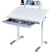 Creo Mobili Omni Standart Elektrikli Çalışma Masası, Eğim ve Yükseklik Ayarlı Ofis Masası, Modern Oyuncu ve Bilgisayar Masası - 120x70 - Beyaz - Gri