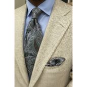 CROATE Gri Şal Desen Microfiber Kravat