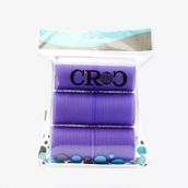 Croc 1203 Mor Cırtlı Sünger Bigudi 6'lı Çap 5 cm +10'lu Plastik Saç Pensi
