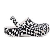Crocs 210990-103 Siyah Beyaz Classic Warped Checker Çocuk Terlik