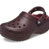 Crocs Classic Platform Lined Clog W Dark Cherry Kadın Sandalet