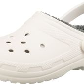 Crocs Unisex Classic Lined Clog Sandalet, White/Grey, 37-38