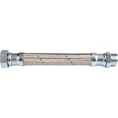 Cruwa 1" 10 Bar Paslanmaz Örgülü Hidrofor Hortumu Düz Flex Hortum (Rakor & Nipel) 60 cm
