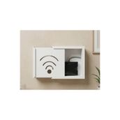 Cücü Ahşap Wi-Fi Modem Saklama Kutusu Beyaz Renk