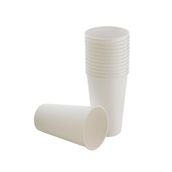 CUPTOYOU 50 adet parti bardağı, beyaz tek kullanımlık karton bardak 16 oz, büyük kağıt bardak 400 ml, parti ihtiyaçları, çocuk partisi, sıcak ve soğuk içecekler, çay, kahve, meyve suyu
