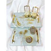 Cyzhome Radiant Şeffaf Söz Nişan Tepsisi Çok Renkli