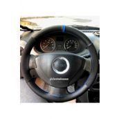 Dacia Duster Uyumlu Dikmeli Direksiyon Kılıfı Alkantra Karbon Kırmızı Yüzüklü