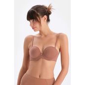 Dagi 1078KC Plumeria Straplez Yarı Dolgulu Kahverengi Sütyen
