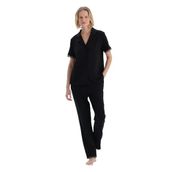 Dagi Kadın Dantel Detaylı Viskon Gömlek Pantolon Pijama Takımı, Örme, Siyah, 2XL