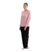 Dagi Kadın Kadın Bisiklet Yaka Pijama Üstü, Pamuklu, Örme, Kırmızı, XL