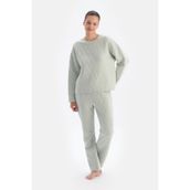 Dagi Kadın Kapitone Pantolon Pijama, Örme, Açık Gri, L
