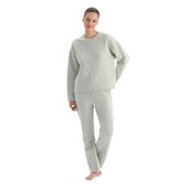Dagi Kadın Kapitone Pantolon Pijama, Örme, Açık Gri, XL