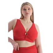 Dagi Kadın Korseli Toparlayıcı Bikini Üst, Örme, Kırmızı, 40