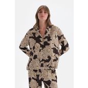 Dagi Kadın Metraj Baskılı Dokuma Gömlek Pijama, Viskon, Dokuma, Çok Renkli, 36