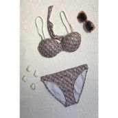 Dagi Straplez Destekli Push-up Desenli Bikini Takımı