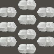 Dagyuce 23 A 20x24 cm 10x20 Adet Tek Kullanımlık Köpuk 3 Bölmeli Kapaklı Kase Kutu