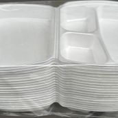 Dagyuce 23 A 20x24 cm 20 Adet Tek Kullanımlık Köpuk 3 Bölmeli Kapaklı Kase Kutu