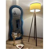 Dalga Desenli Kumaş Çerçeveli Boy Aynası 1 - 180 x 70 cm