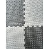 Damla Desen Tatami Minderi 100x100 20mm Çift Taraflı Kullanım Çift Renk (gri-siyah)