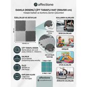 Damla Desen Tatami Minderi 100x100 26mm Çift Taraflı Kullanım Çift Taraflı Renk (gri-siyah)