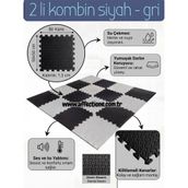 Damla Desen Tatami Minderi 50x50 13mm (15 adet fiyatıdır)-(2 eşit renk gönderilecektir) (gri-siyah)