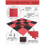 Damla Desen Tatami Minderi 50x50 13mm (15 adet fiyatıdır)-(2 eşit renk gönderilecektir) (kırmızı-siyah)