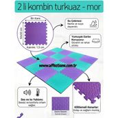 Damla Desen Tatami Minderi 50x50 13mm (15 adet fiyatıdır)-(2 eşit renk gönderilecektir) (mor-su yeşili)