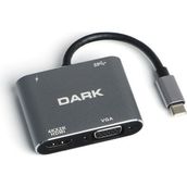 Dark DK-AC-U31XHDV 4in1 USB C to HDMI VGA + USB3.0 + PD Dönüştürücü
