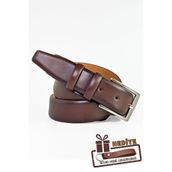 debbah Erkek Hakiki Deri Kemer Kahverengi Klasik Kumaş Pantolon Kemeri 3.5 Cm Gerçek Deri