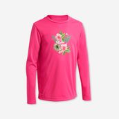 Decathlon 100 Pembe Desenli Slim Fit Uzun Kollu UV Korumalı Çocuk T-Shirt