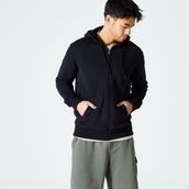 Decathlon Domyos 500 Essentials Fitness Erkek Siyah Kapüşonlu Sweatshirt