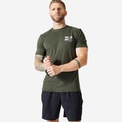 Decathlon Domyos Erkek Cross Training Haki Slim Bisiklet Yaka Spor Tişörtü