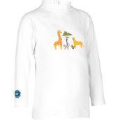 Decathlon Nabaiji Bebek Uv Korumalı Uzun Kollu Tişört - Savan Baskılı - Beyaz - 1,5 Yaş