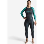 Decathlon Nabaiji OWS 500 2/2 Siyah Turkuaz Kadın Neopren Wetsuit