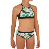 Decathlon Olaian Baha 900 Çapraz Sırt Detaylı Yeşil Kız Çocuk Bikini Üstü