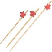 De&co Bambu Kürdan Kırmızı Yıldız 12 cm 100'LÜ
