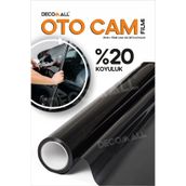 DECOMALL Dd Oto Cam Filmi 75cm x 6m %20 Siyah Koyu Ton Güneş Koruyucu Isı ve Işık Önleyici Cam Fİlmi