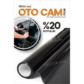 DECOMALL Dd Oto Ön Büyük Cam Filmi 100cm x 3m %20 Siyah Koyu Ton Güneş Koruyucu Isı Önleyici