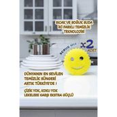 Decomia Home 2li Sihirli Sıcak & Soğuk Suda Farklı Lekere Karşı Ekstra Güçlü Gülen Yüz Bulaşık Süngeri