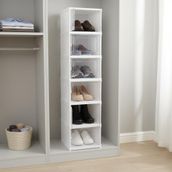 Deconox 6 Katlı, Katlanabilir Ayakkabılık, Taşınabilir Çok Amaçlı, Geniş, Katlanabilir Dolap ve Raf, Katlanır Taşınabilir Premium Portatif Organizer Ayakkabılık (25,5cm x 34,5cm x 105,5cm) (BEYAZ)